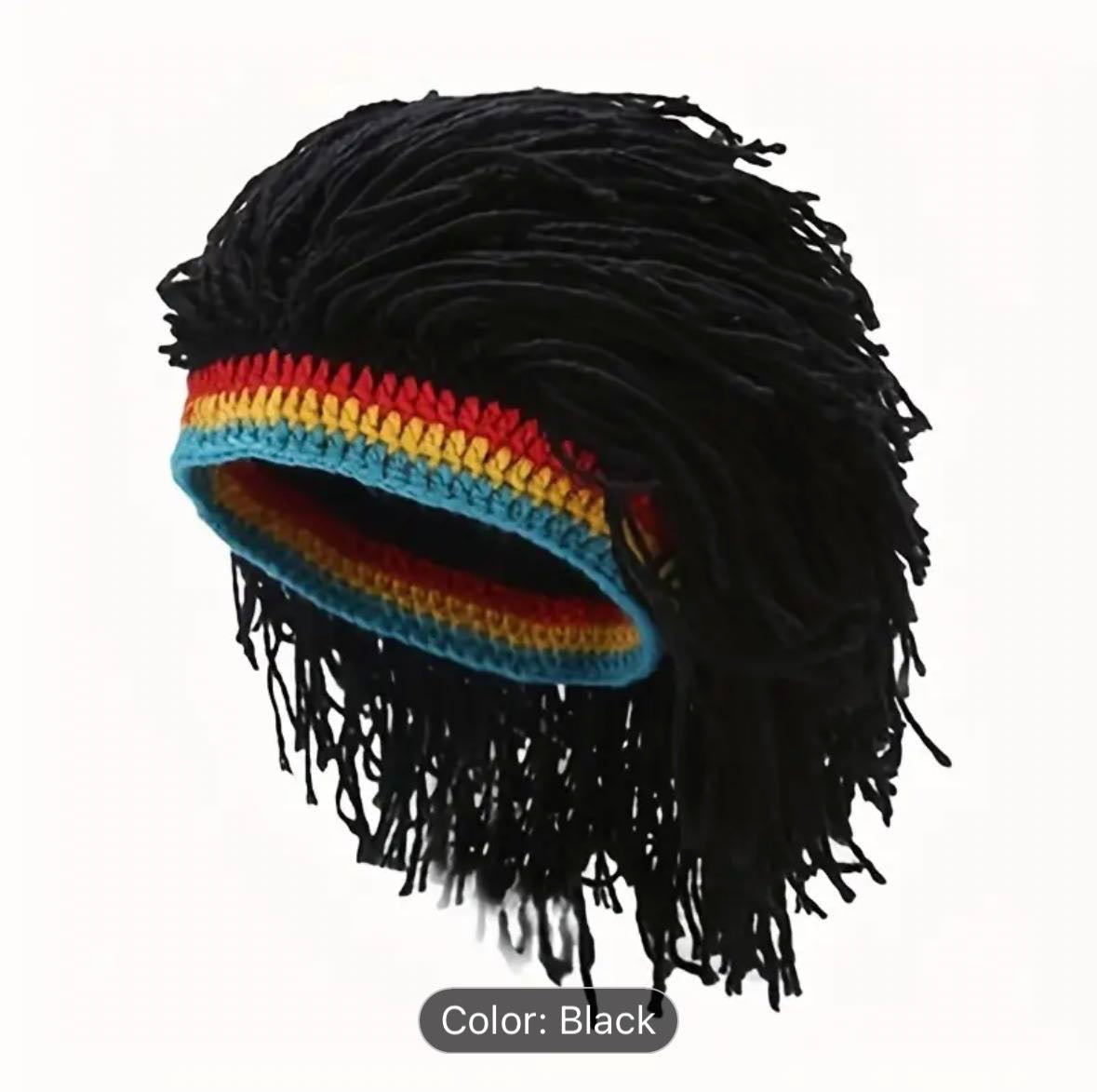 Knit Beanie wig for men